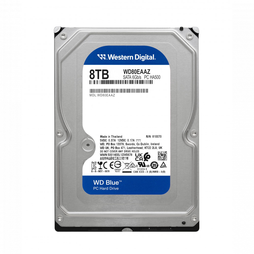 Жесткий диск Western Digital Blue WD80EAAZ HDD (классические), 8 ТБ, 3.5 дюйма, SATA — фото товара