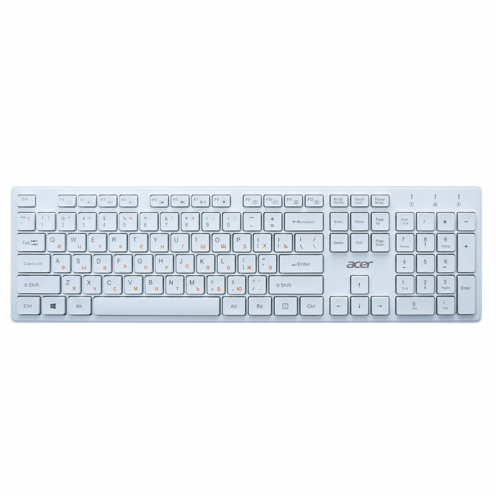 Клавиатура Acer OKW123 белый USB ZL.KBDEE.00D Проводная, USB — фото товара