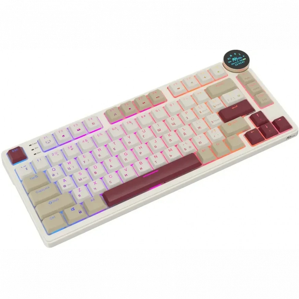 Клавиатура Royal Kludge N80 Rosy Clouds (Brown Switch) 6977576550687 Беспроводная, Bluetooth - миниатюра 2