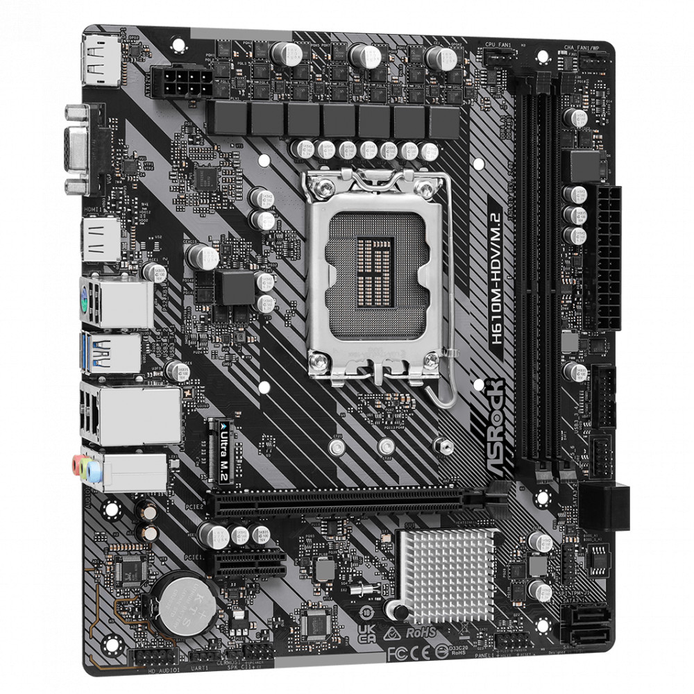 Материнская плата ASRock H610M-HDV/M.2 R2.0 DDR4 Micro-ATX, LGA 1700 - миниатюра 3