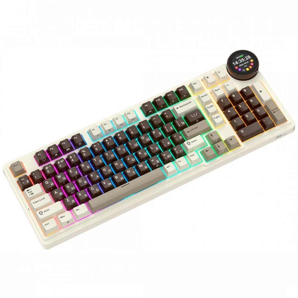 Клавиатура Royal Kludge N99 Mokko Grey (Cream Switch) 6935280828591 Беспроводная, Bluetooth - миниатюра 5