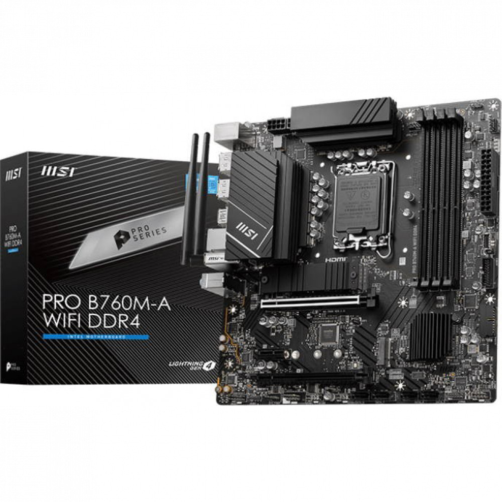 Материнская плата MSI PRO B760M-A WIFI DDR4 Micro-ATX, LGA 1700 - миниатюра 5