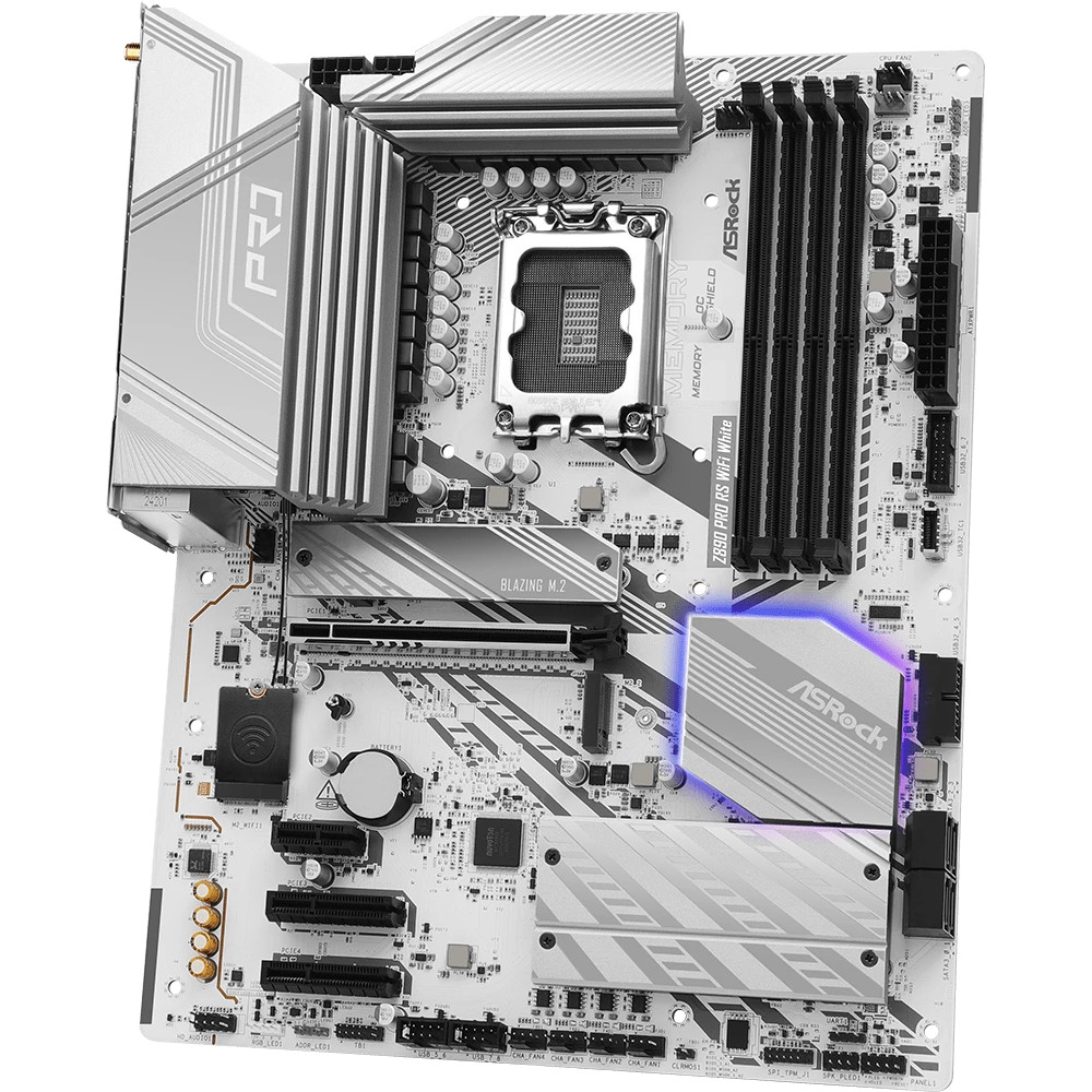 Материнская плата ASRock Z890 PRO RS WIFI WHITE ATX, LGA 1851 - миниатюра 3