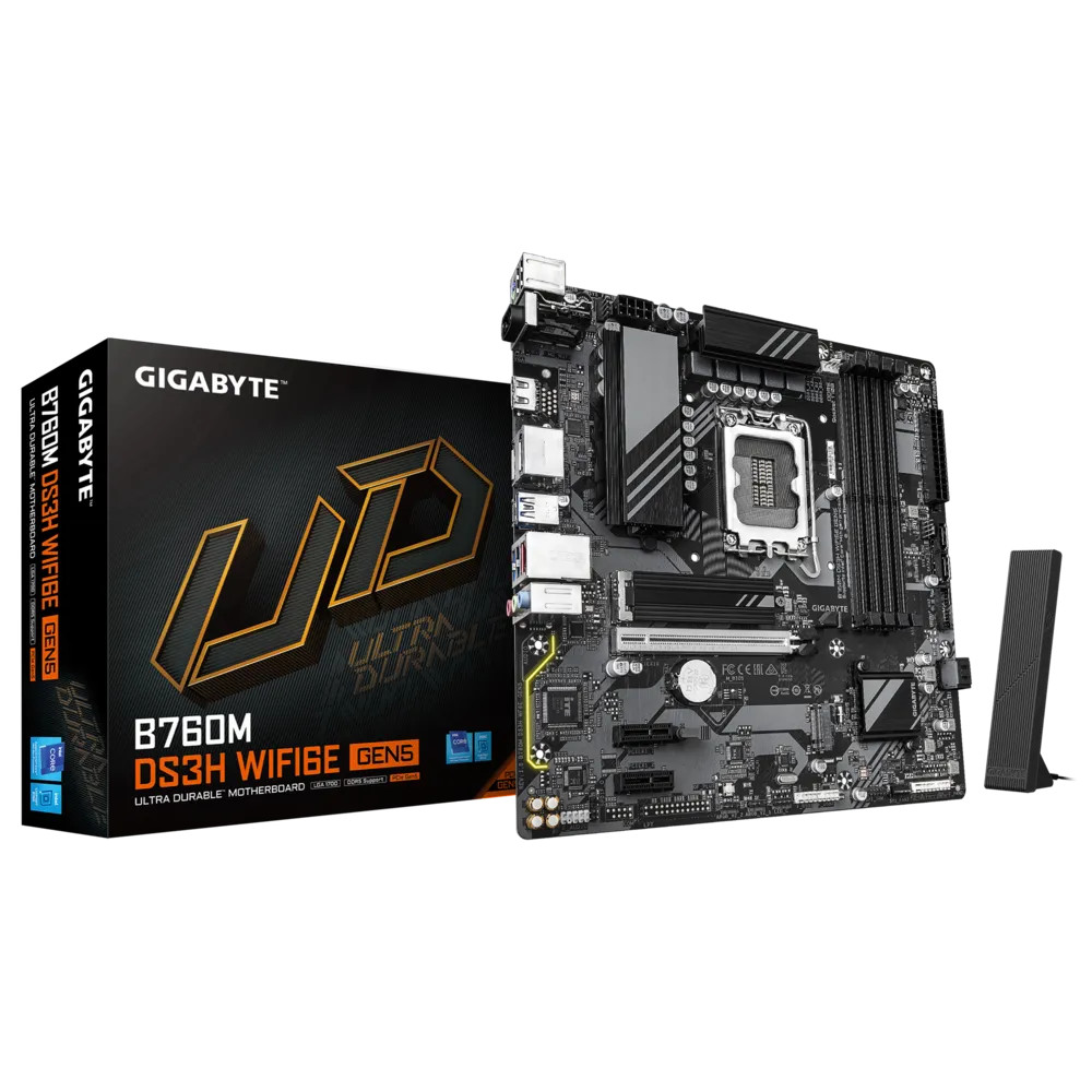 Материнская плата Gigabyte B760M DS3H WIFI6E GEN5 B760M DS3H WF6E GEN5 Micro-ATX, LGA 1700 - миниатюра 4