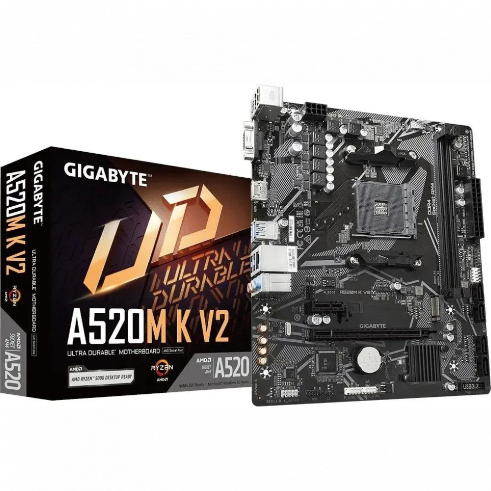 Материнская плата Gigabyte A520M K V2 A520M K V2 DDR4 1.1 Mini-ATX, AMD AM4 - миниатюра 6