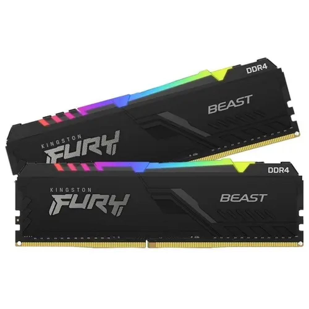 ОЗУ Kingston FURY Beast RGB KF432C16BB12AK2/32 DIMM, DDR4, 32 Гб (2 х 16 Гб), 3200 МГц — фото товара