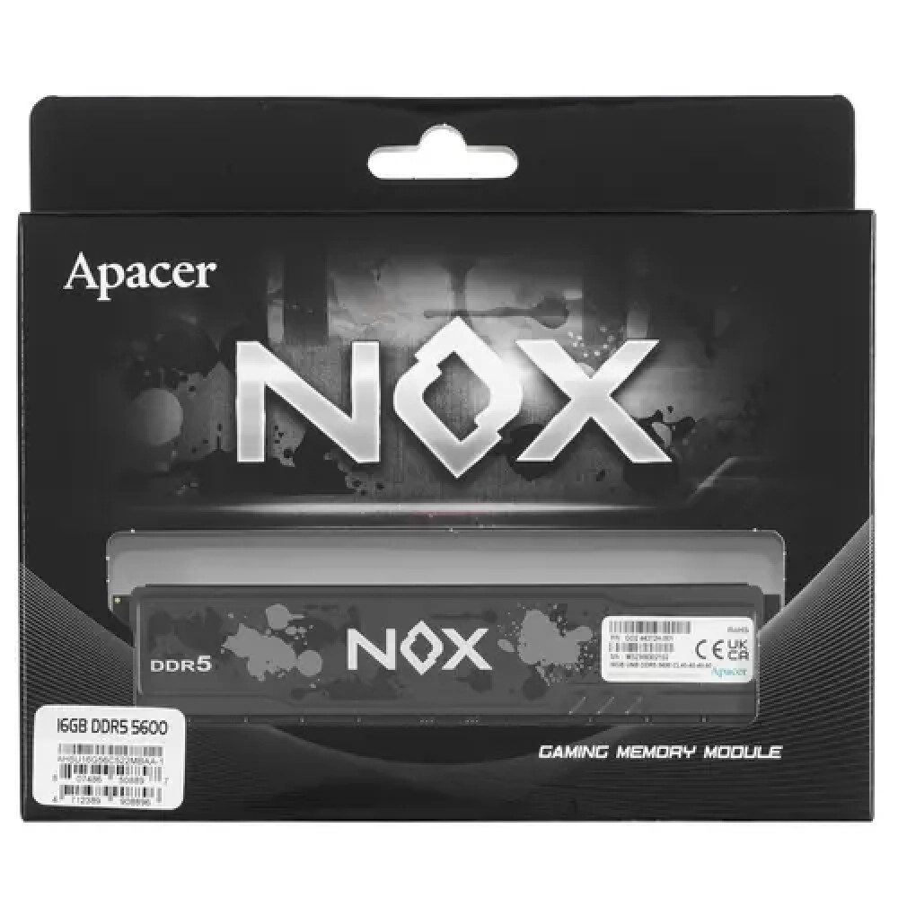 ОЗУ Apacer NOX [AH5U16G56C522MBAA-1] DIMM, DDR5, 16 Гб, 5600 МГц - миниатюра 4