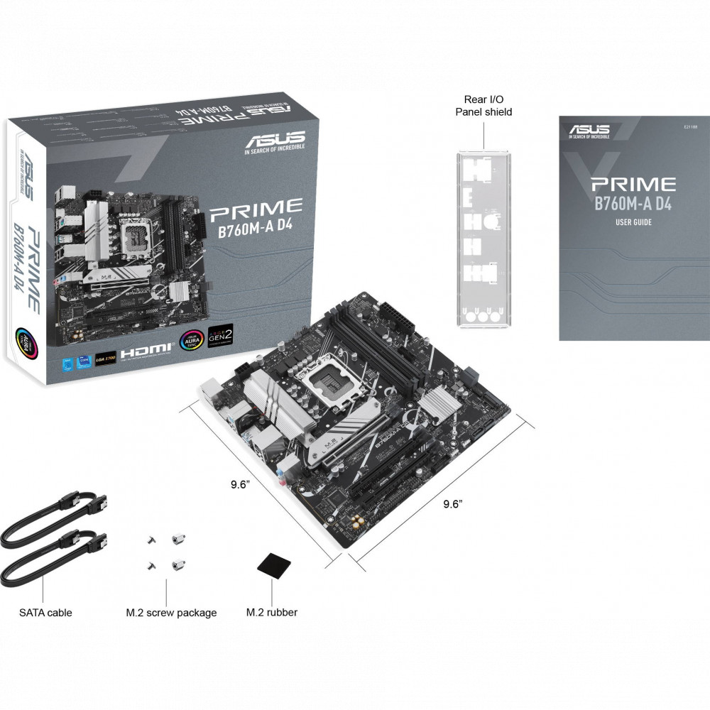 Материнская плата Asus PRIME B760M-A D4-CSM Micro-ATX, LGA 1700 - миниатюра 6