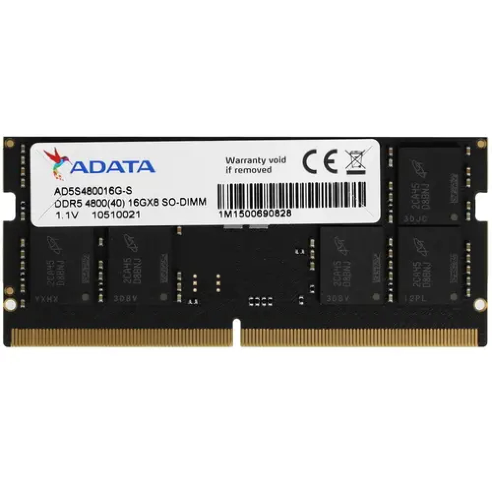 ОЗУ ADATA 16 Гб AD5S480016G-S SO-DIMM, DDR5, 16 Гб, 4800 МГц — фото товара