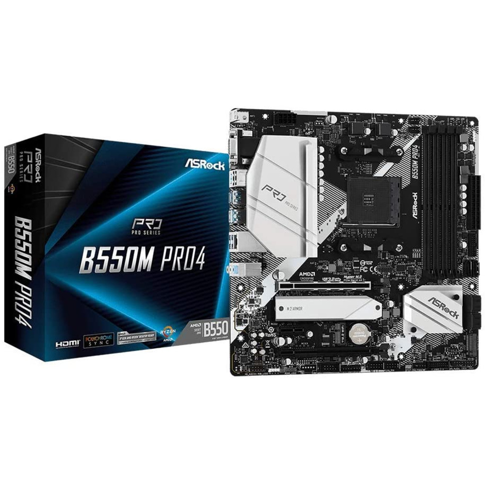 Материнская плата ASRock B550M Pro4 B550M PRO4 Micro-ATX, AMD AM4 — фото товара