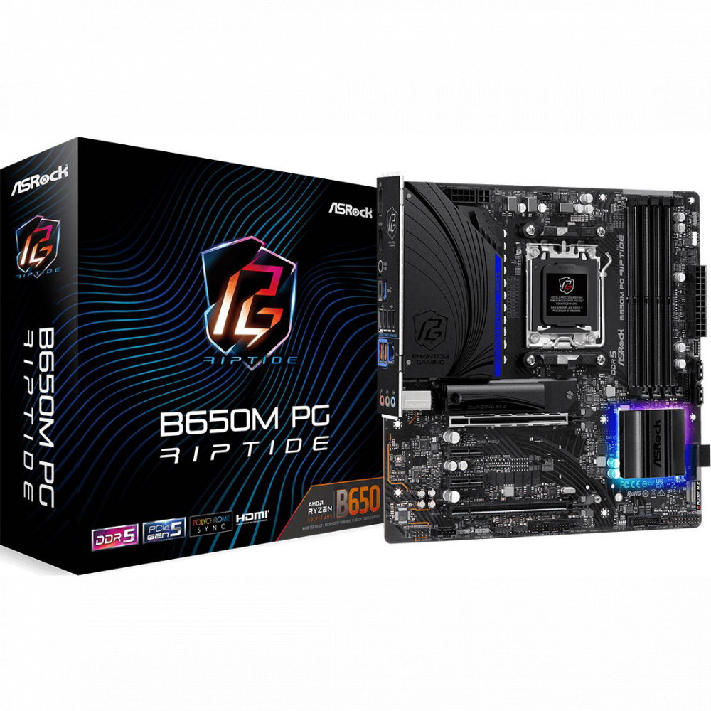 Материнская плата ASRock B650M PG Riptide 90-MXBJ90-A0UAYZ Micro-ATX, AMD AM5 - миниатюра 6