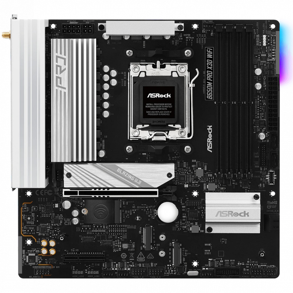 Материнская плата ASRock B650M PRO X3D WIFI Micro-ATX, AMD AM5 — фото товара