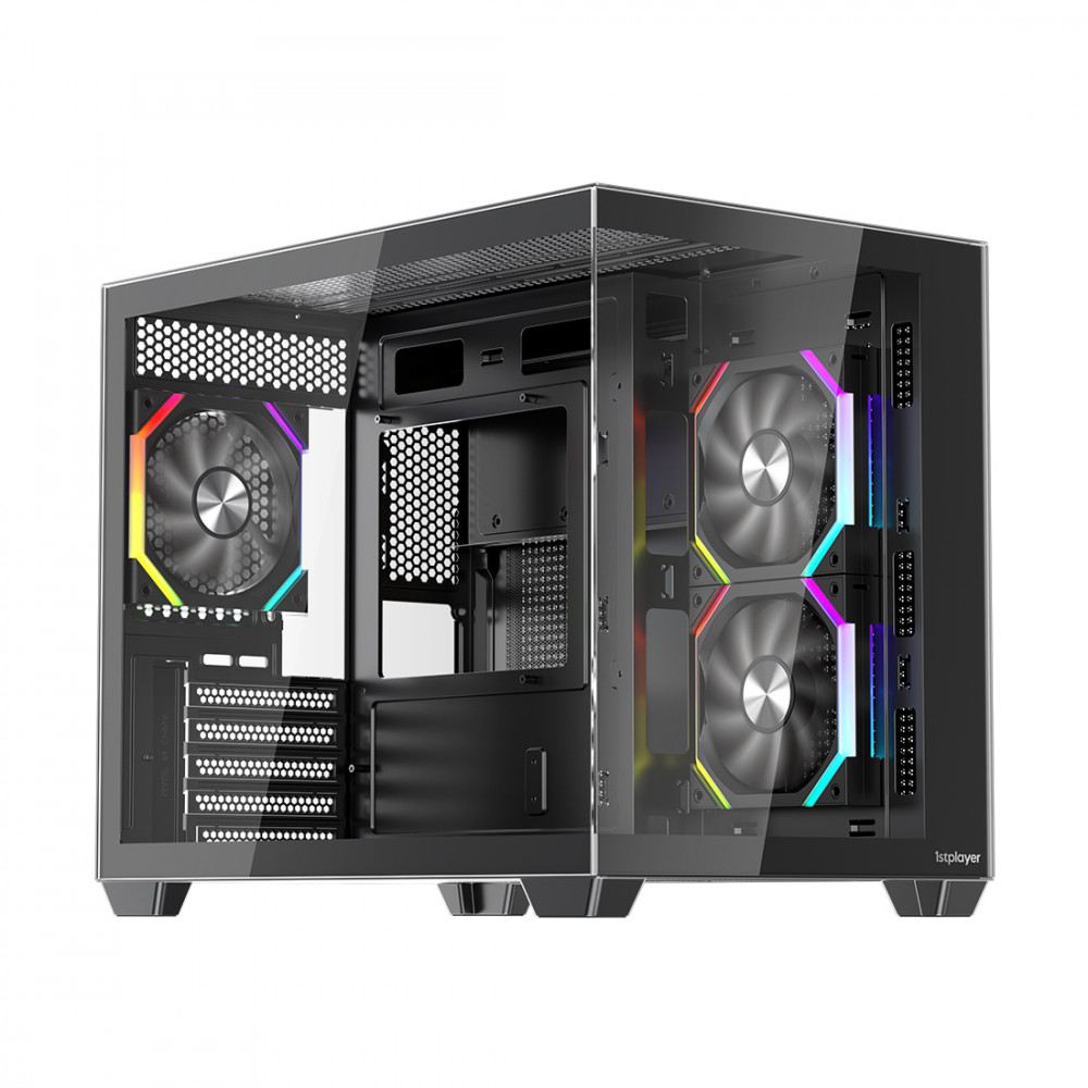 Корпус 1STPLAYER BV6 Black BV6-BK-2FH7R-1FH7 Mini-Tower — фото товара