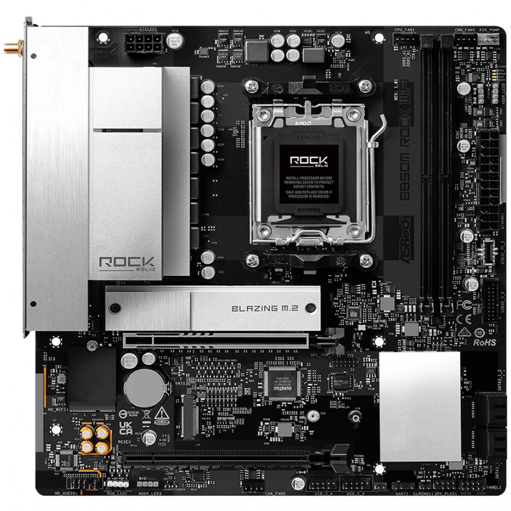 Материнская плата ASRock B850M Rock WiFi B850M_Rock_WiFi Micro-ATX, AMD AM5 — фото товара