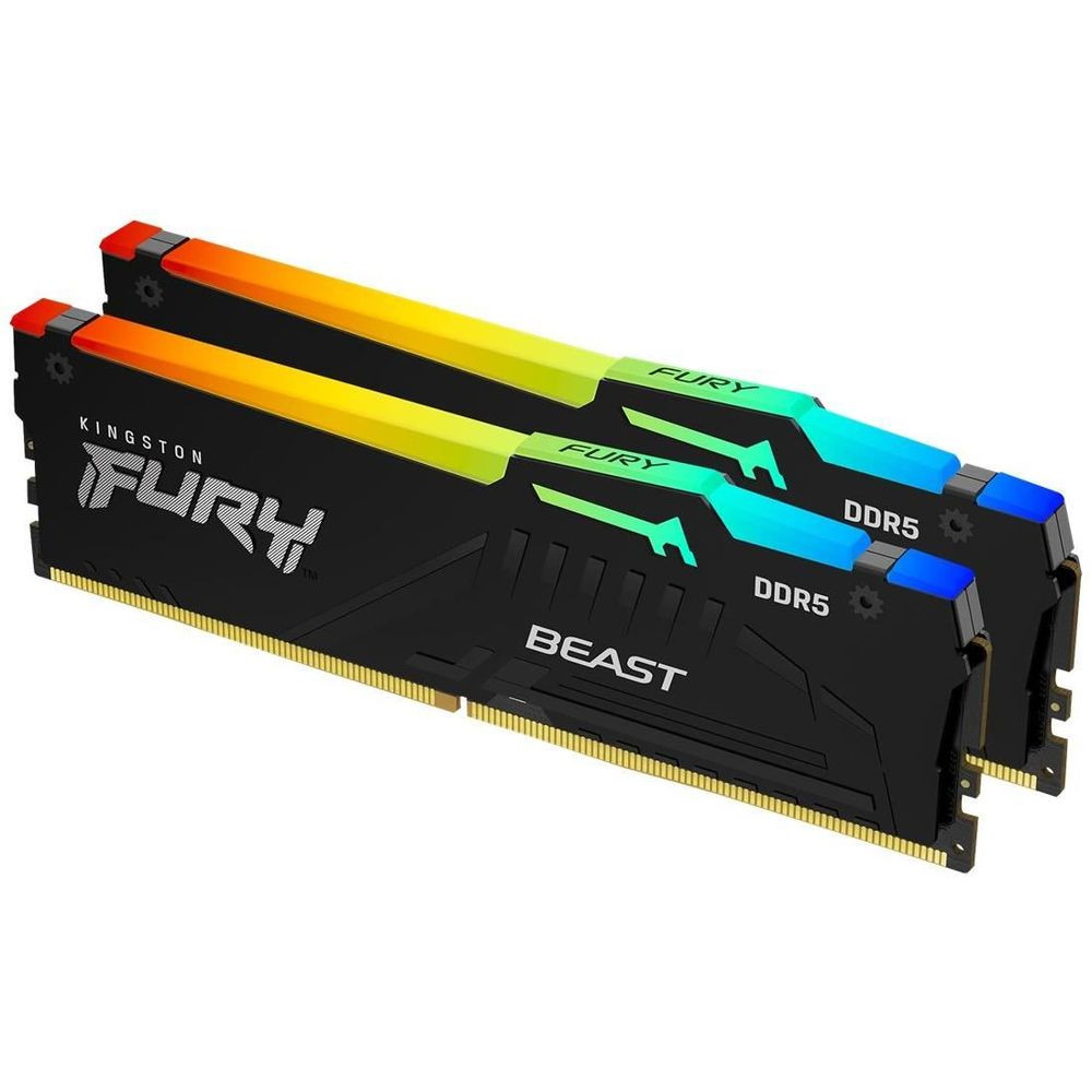 ОЗУ Kingston FURY Beast Black RGB KF556C40BBAK2-32 DIMM, DDR5, 32 Гб (2 х 16 Гб), 5600 МГц — фото товара