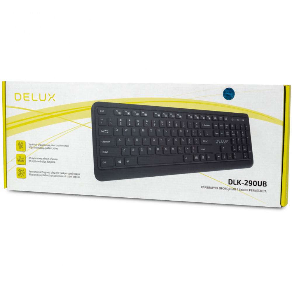 Клавиатура Deluxe DLK-290UB Проводная, USB - миниатюра 3