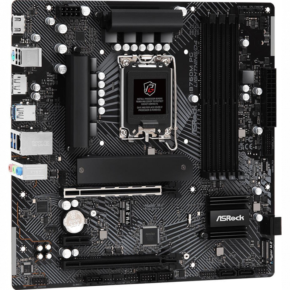 Материнская плата ASRock B760M PG LIGHTNING/D4 Micro-ATX, LGA 1700 — фото товара