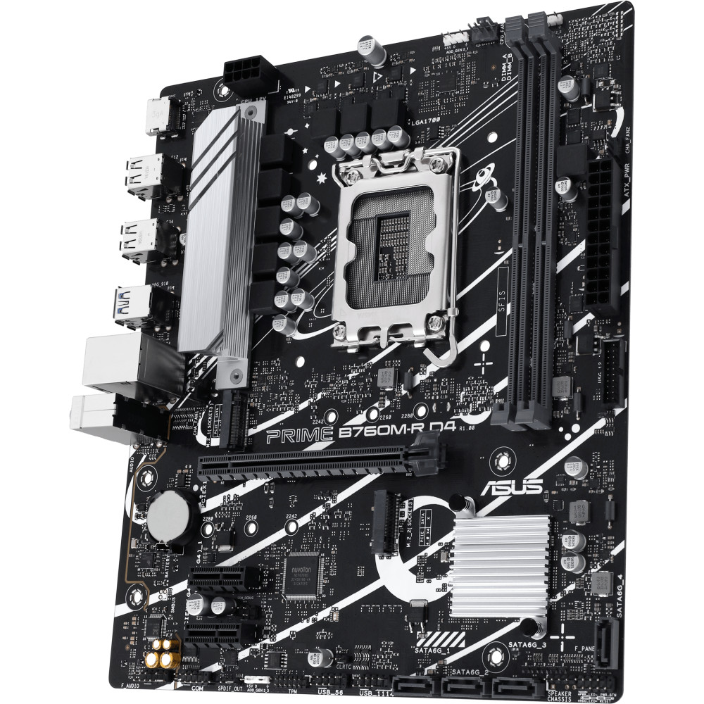 Материнская плата Asus PRIME B760M-R D4 Micro-ATX, LGA 1700 - миниатюра 2