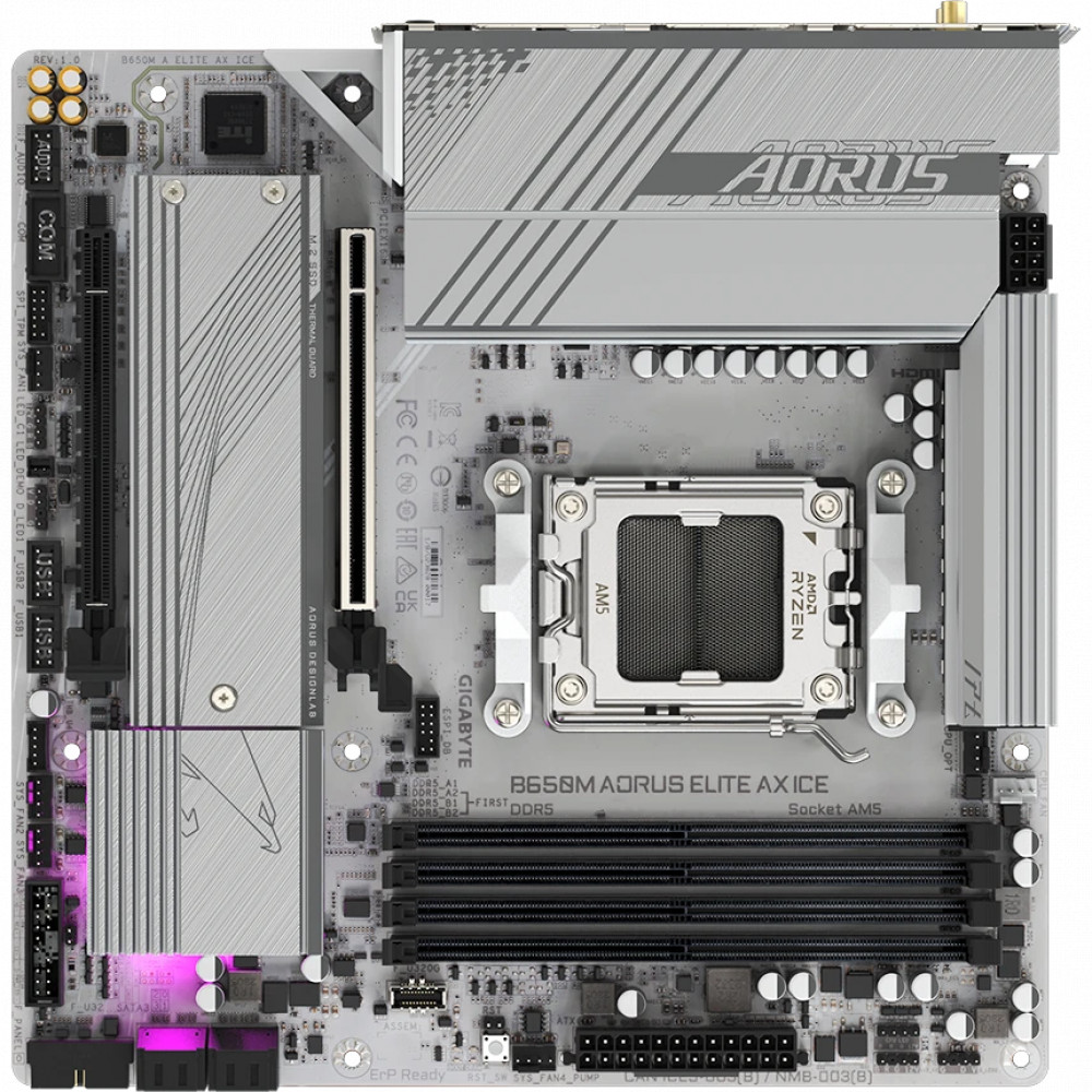 Материнская плата Gigabyte B650M A ELITE AX ICE 1.1 Mini-ATX, AMD AM5 - миниатюра 4