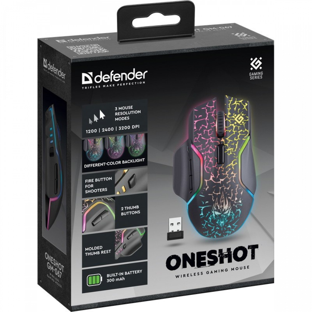 Мышь Defender Oneshot GM-067 52067 Игровые, Беспроводная - миниатюра 5