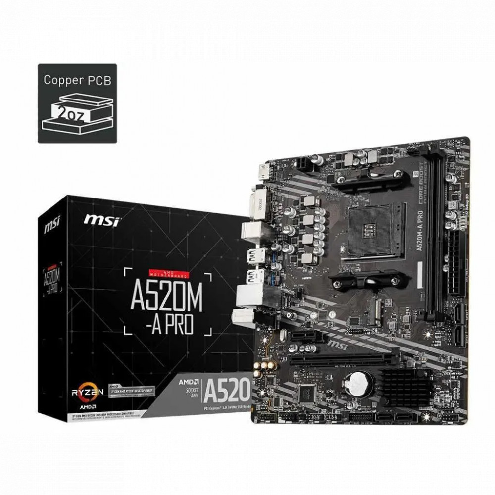 Материнская плата MSI A520M-A PRO Micro-ATX, AMD AM4 - миниатюра 9