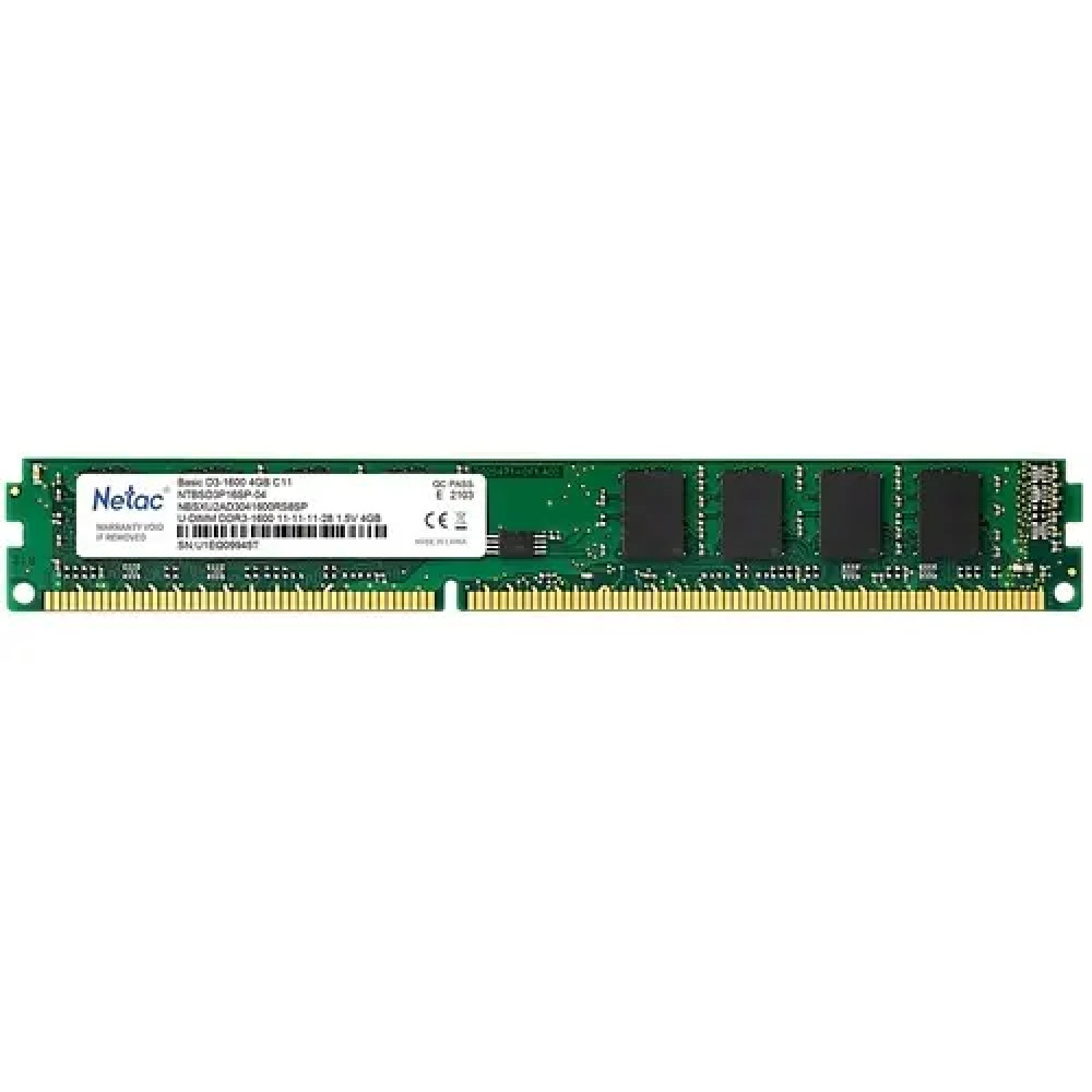 ОЗУ Netac Basic NTBSD3P16SP-04 DIMM, DDR3, 4 Гб, 1600 МГц — фото товара