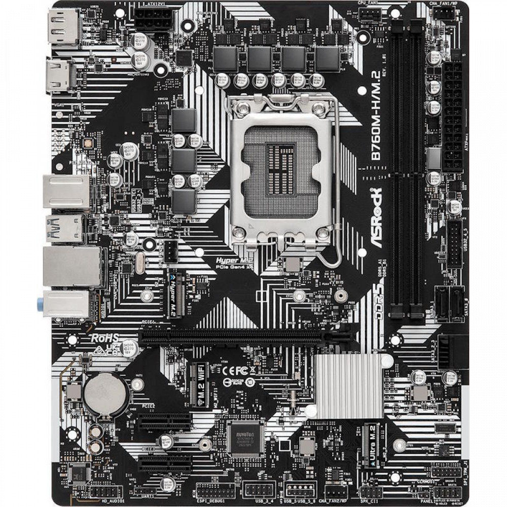Материнская плата ASRock B760M-H2/M.2 Micro-ATX, LGA 1700 - миниатюра 2