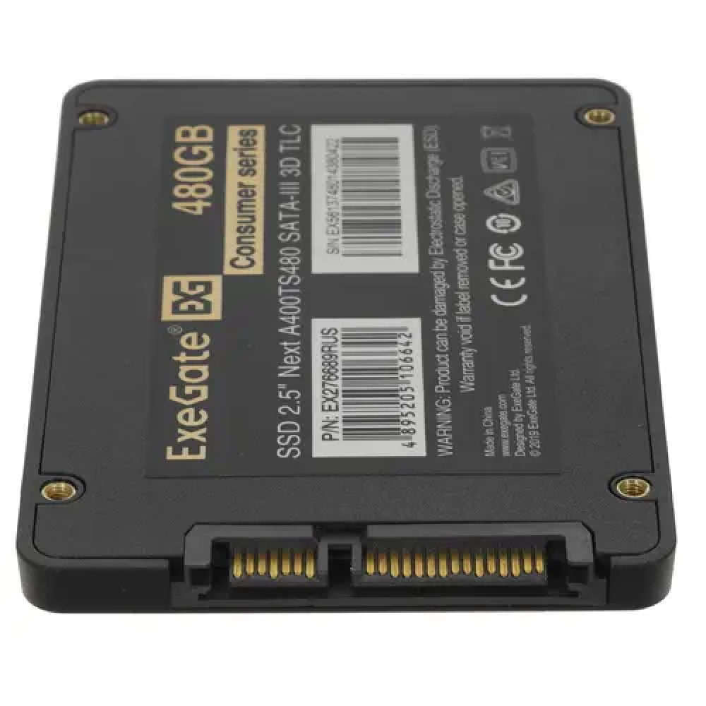 Жесткий диск ExeGate Next A400TS480 EX276689RUS SSD (твердотельные), 480 ГБ, 2.5 дюйма, SATA - миниатюра 3
