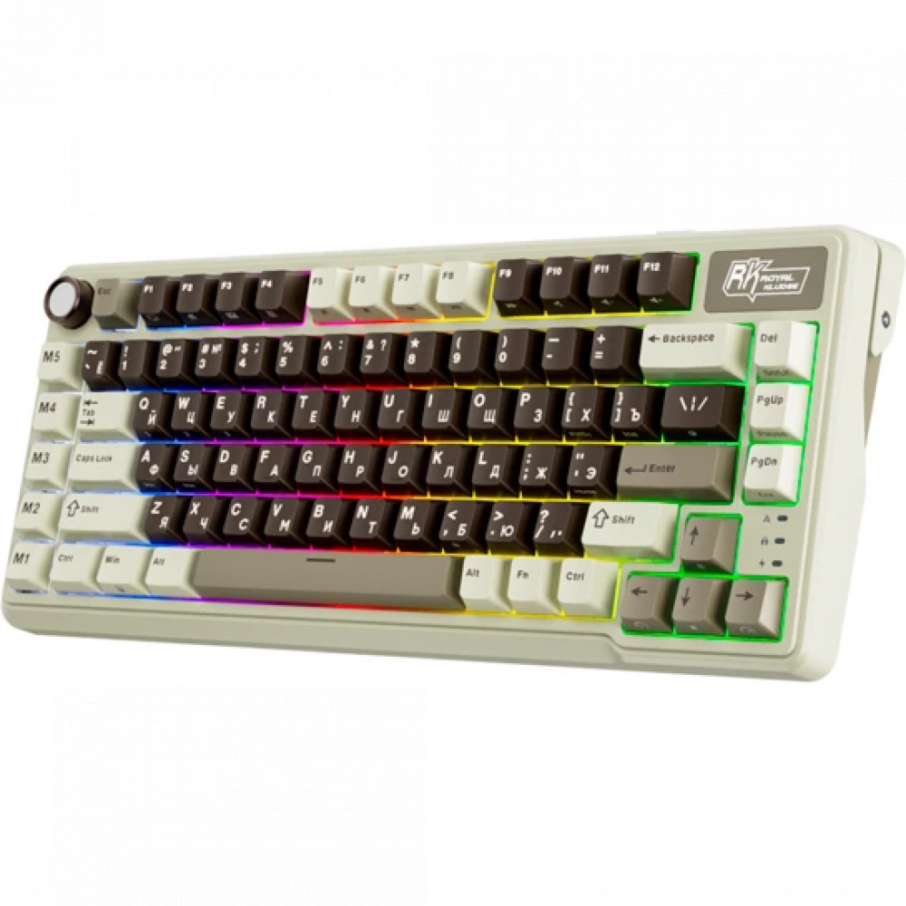 Клавиатура Royal Kludge L75 Mokko Grey (Beige Switch) 6935280827068 Беспроводная, Bluetooth - миниатюра 3