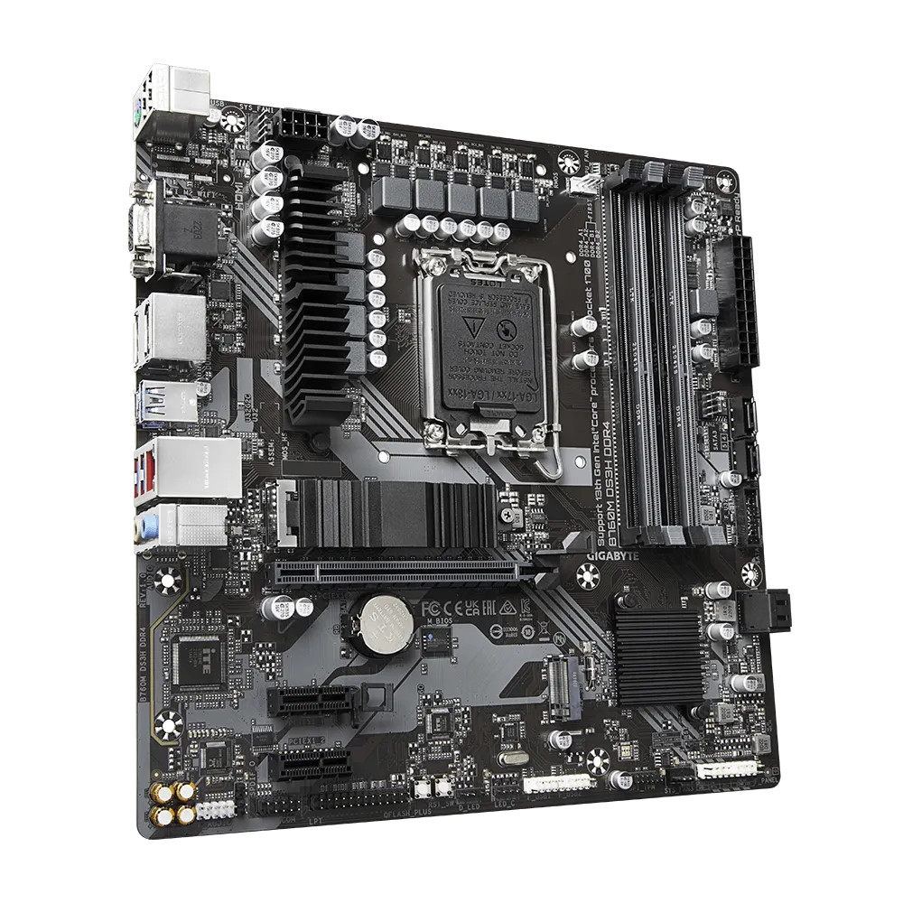 Материнская плата Gigabyte B760M DS3H DDR4 Micro-ATX, LGA 1700 - миниатюра 2