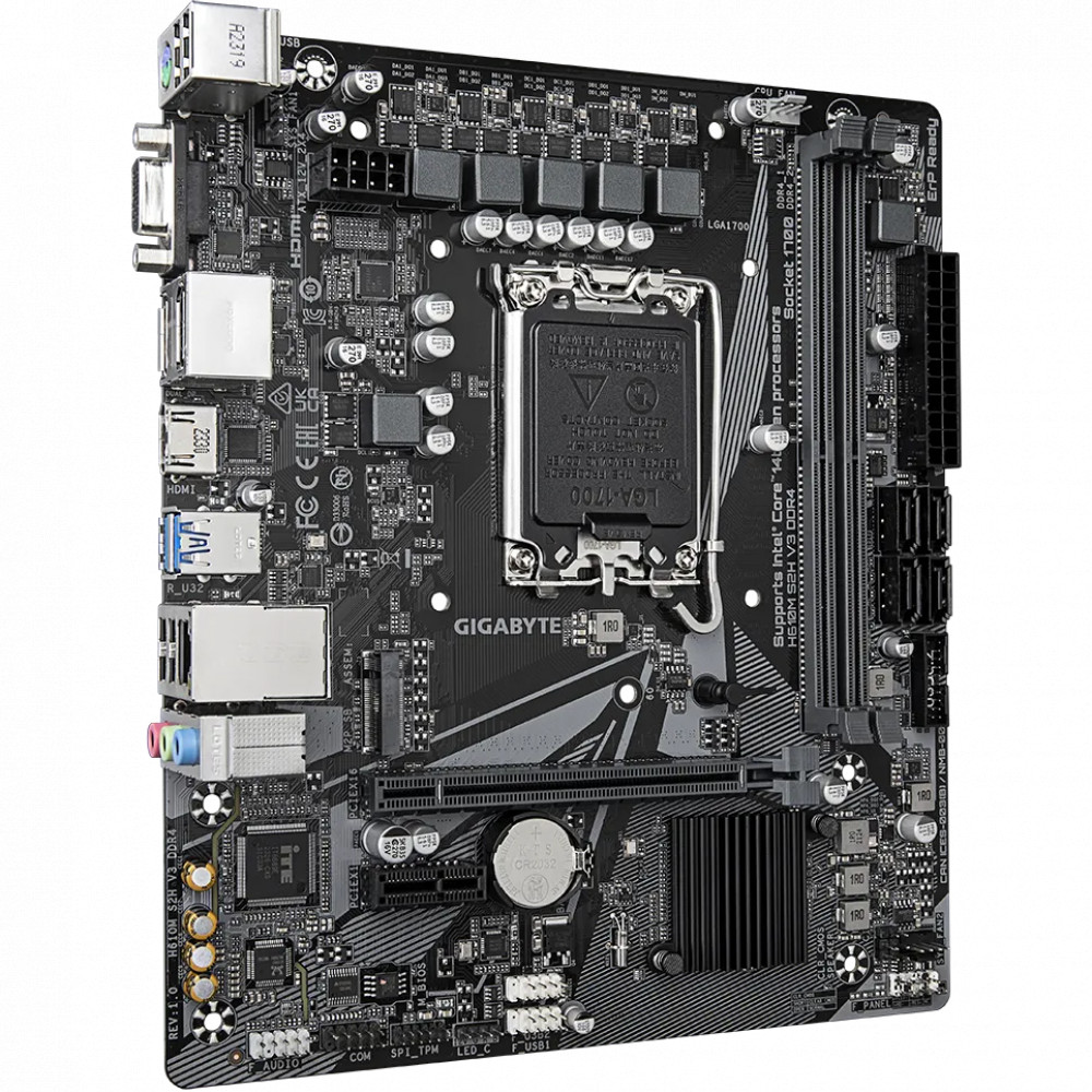 Материнская плата Gigabyte H610M S2H V3 DDR4 Micro-ATX, LGA 1700 — фото товара