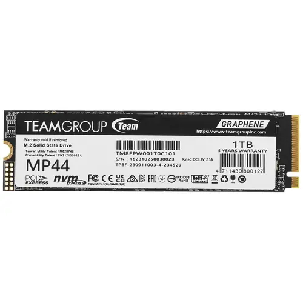 Жесткий диск Team Group TM8FPW001T0C101 SSD (твердотельные), 1 ТБ, M.2, PCIe — фото товара