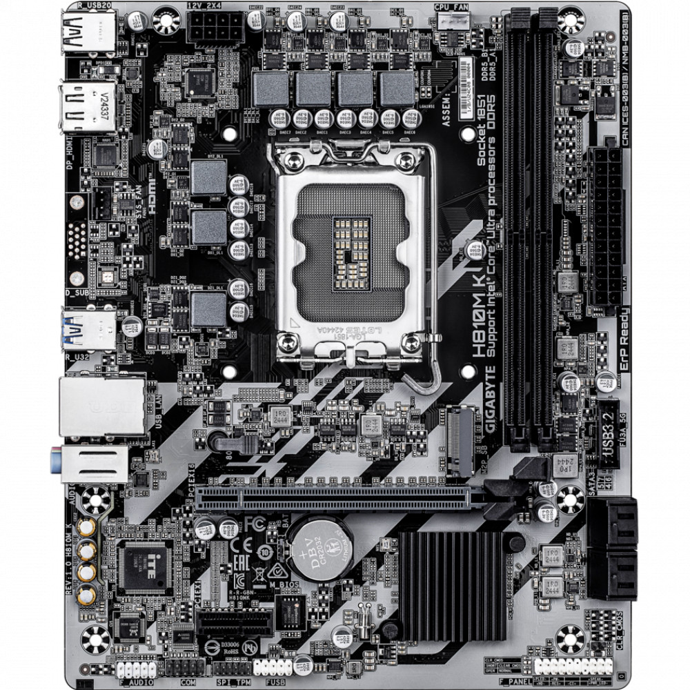 Материнская плата Gigabyte H810M K Micro-ATX, LGA 1851 — фото товара