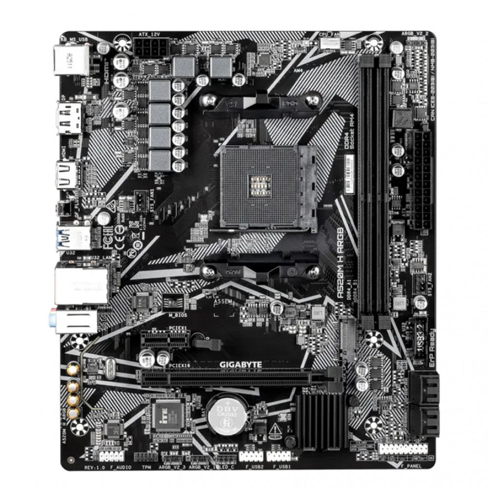 Материнская плата Gigabyte A520M H ARGB A520M_H_ARGB Micro-ATX, AMD AM4 — фото товара