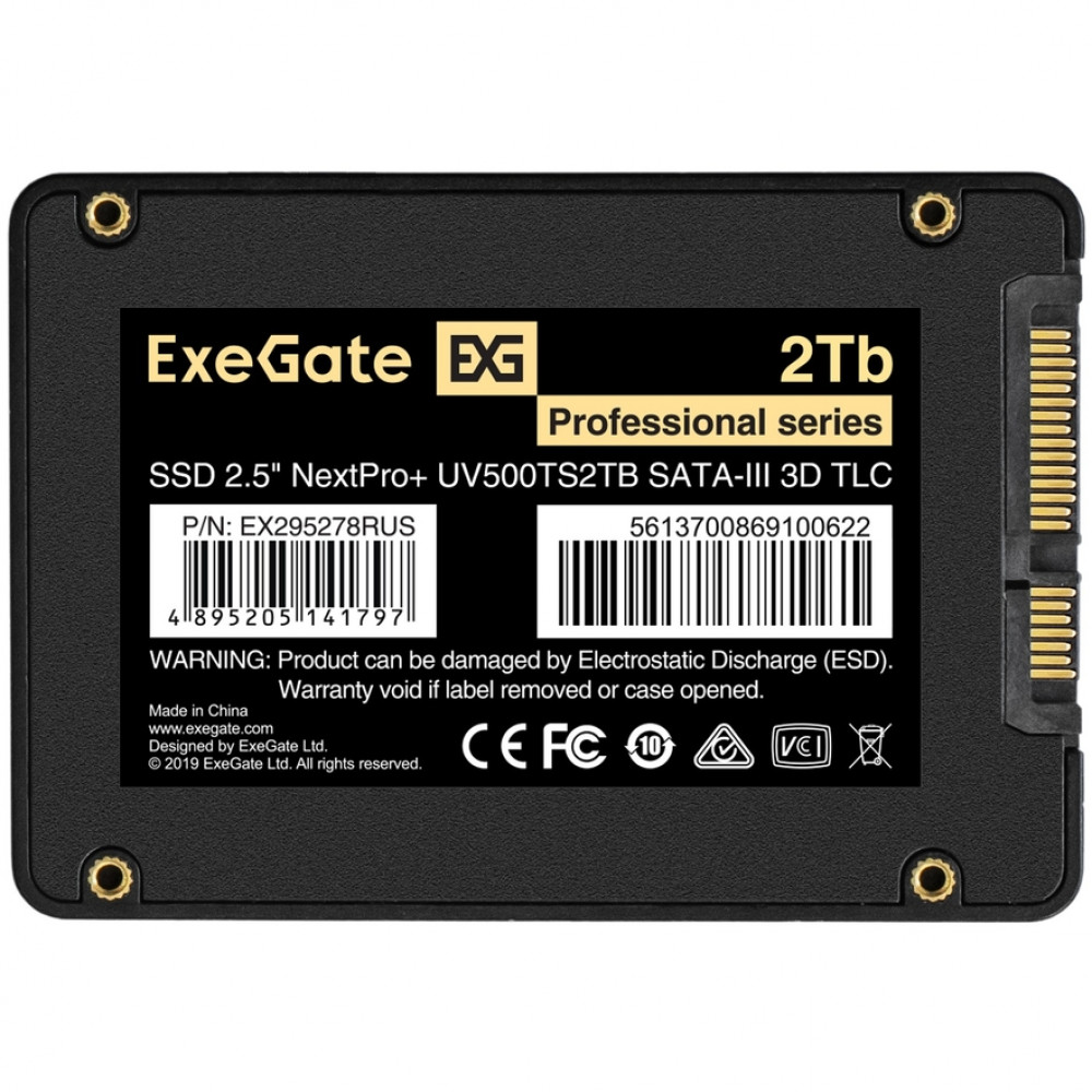 Жесткий диск ExeGate NextPro+ EX295278RUS SSD (твердотельные), 2 ТБ, 2.5 дюйма, SATA - миниатюра 3