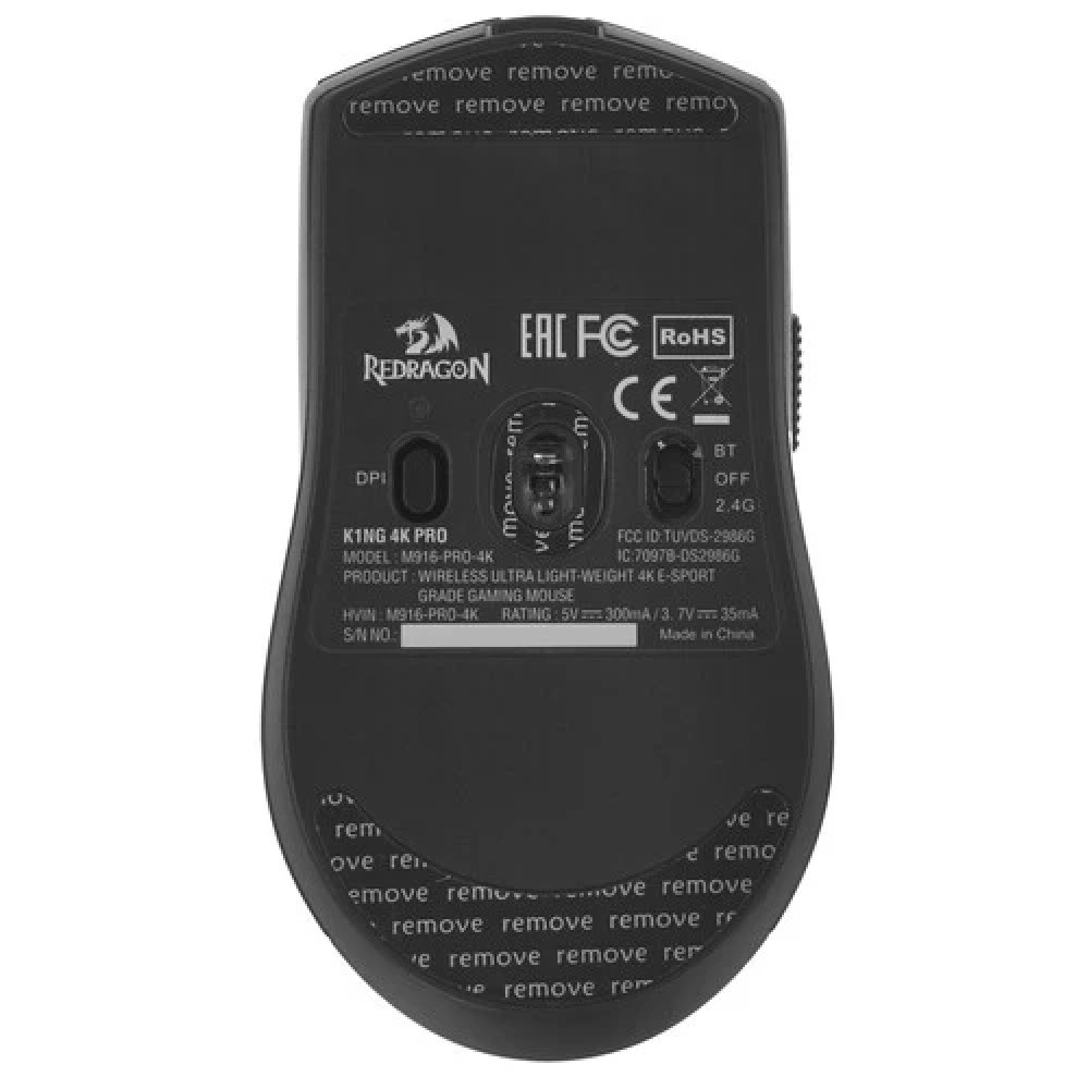 Мышь Redragon GAMING K1NG 4K PRO BLACK 72211 Игровые, Беспроводная - миниатюра 2