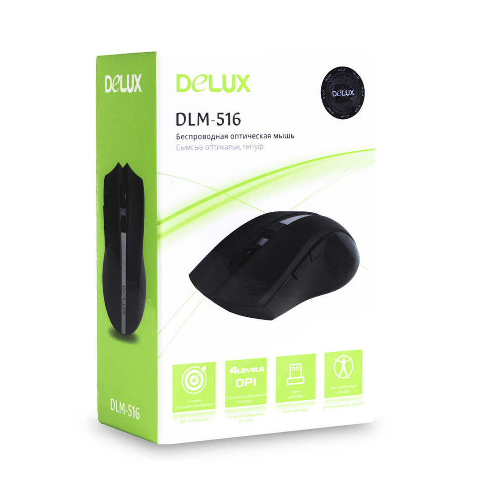 Мышь Deluxe DLM-516OGB Бюджетные, Беспроводная - миниатюра 3