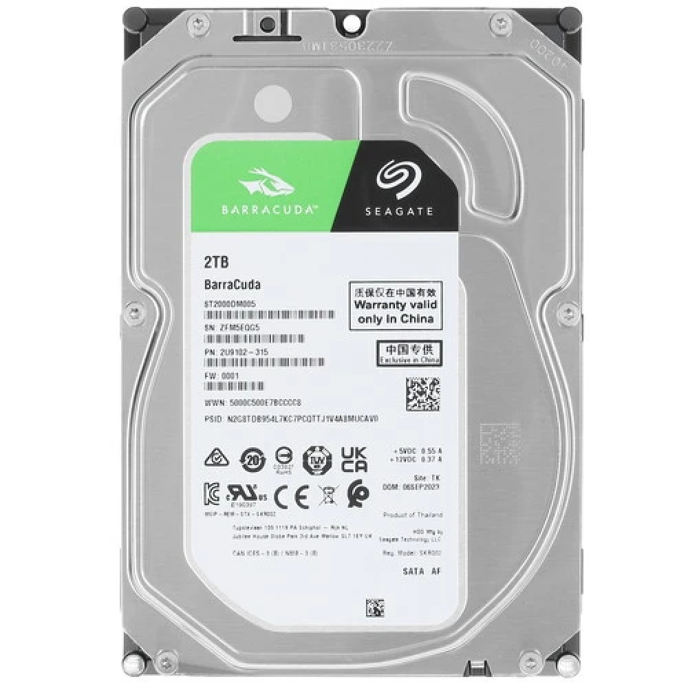 Жесткий диск Seagate Barracuda ST2000DM005 HDD (классические), 2 ТБ, 3.5 дюйма, SATA — фото товара