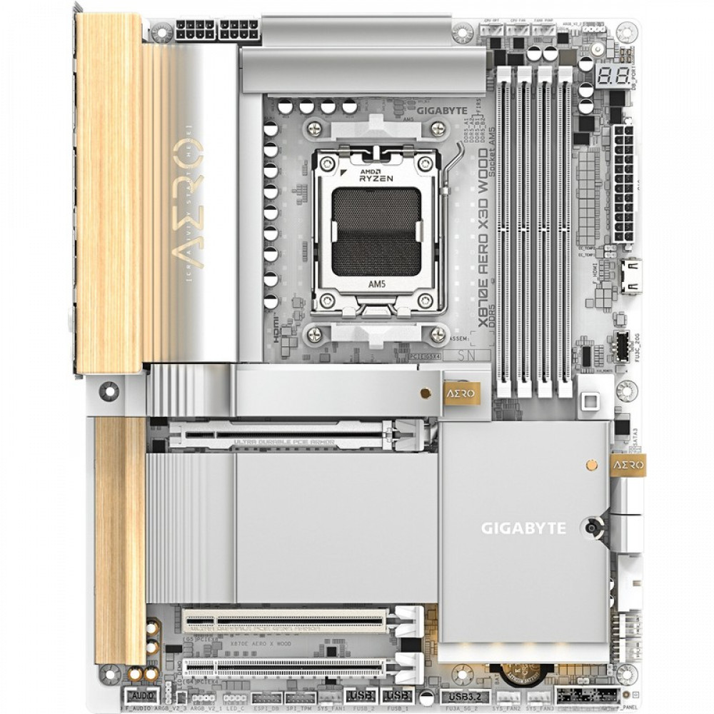 Материнская плата Gigabyte X870E Aero X3D Wood rev. 1.0 ATX, AMD AM5 — фото товара