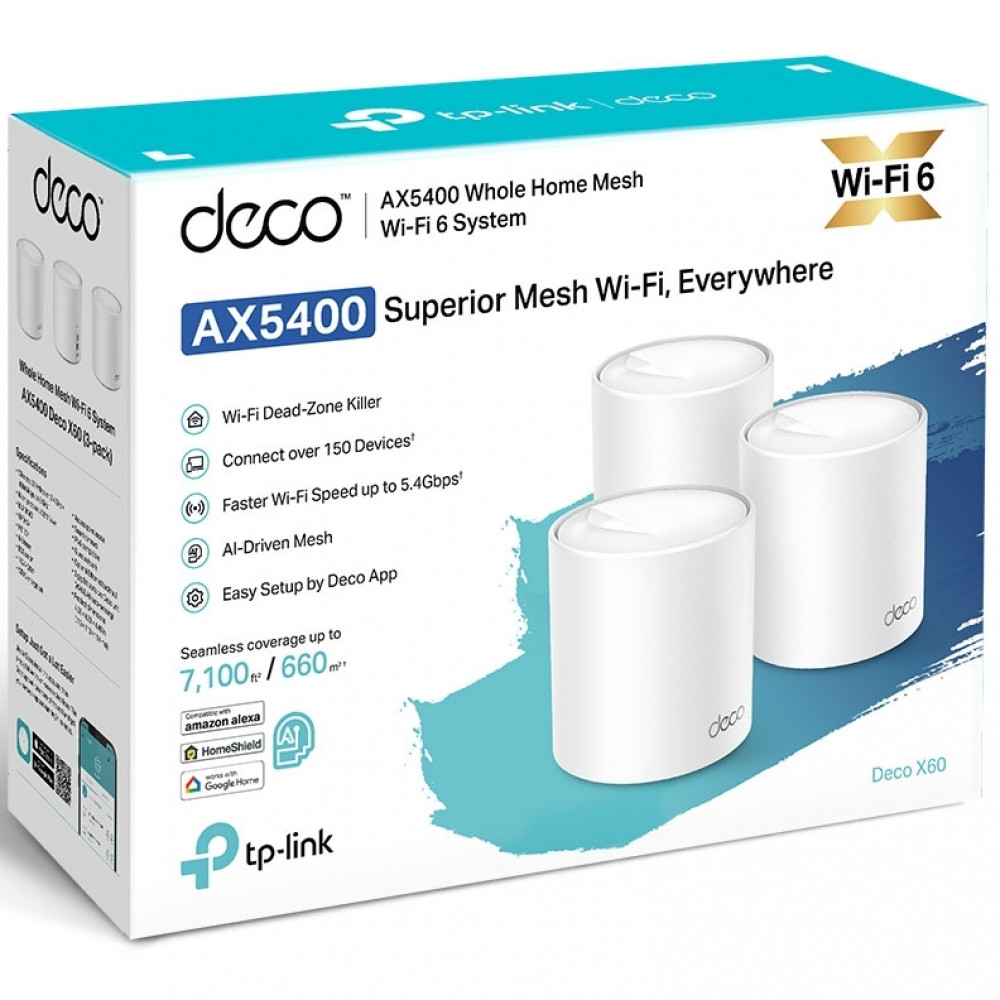 Маршрутизатор для дома TP-Link Deco X60 (3 устройства) DECO X60(3-PACK) - миниатюра 3
