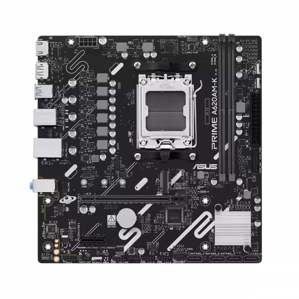 Материнская плата Asus PRIME A620AM-K 90MB1GX0-M0EAY0 Micro-ATX, AMD AM5 — фото товара