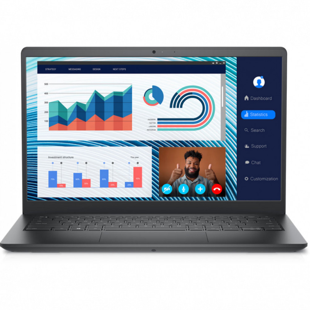 Ноутбук Dell Vostro 3420 210-BDZW-3 14 ", HD 1366x768 (16:9), Intel, Core i3, 8 Гб, 256 ГБ, Intel UHD Graphics, Windows 11 Pro — фото товара