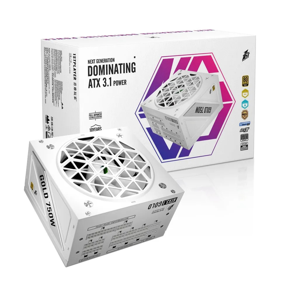 Блок питания 1STPLAYER NGDP 750W White Gold HA-750BA4 WHITE 750 Вт, 80+ Gold - миниатюра 5