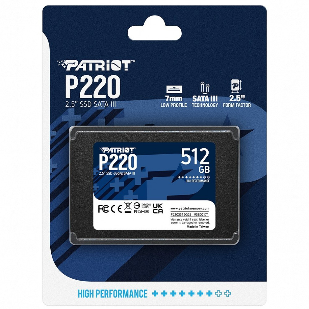 Жесткий диск Patriot P220 P220S512G25 SSD (твердотельные), 512 ГБ, 2.5 дюйма, SATA - миниатюра 4