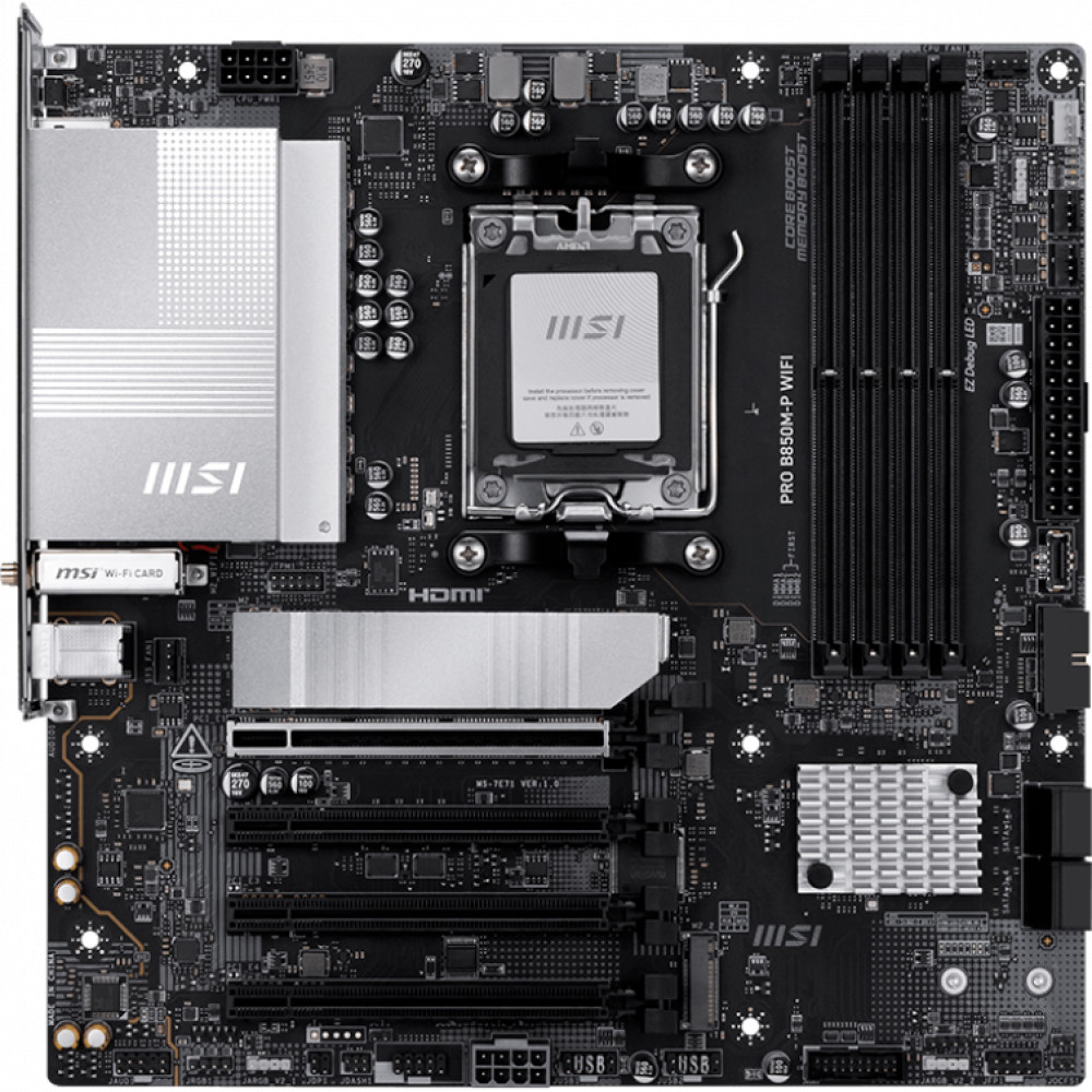 Материнская плата MSI PRO B850M-P WIFI Micro-ATX, AMD AM5 — фото товара