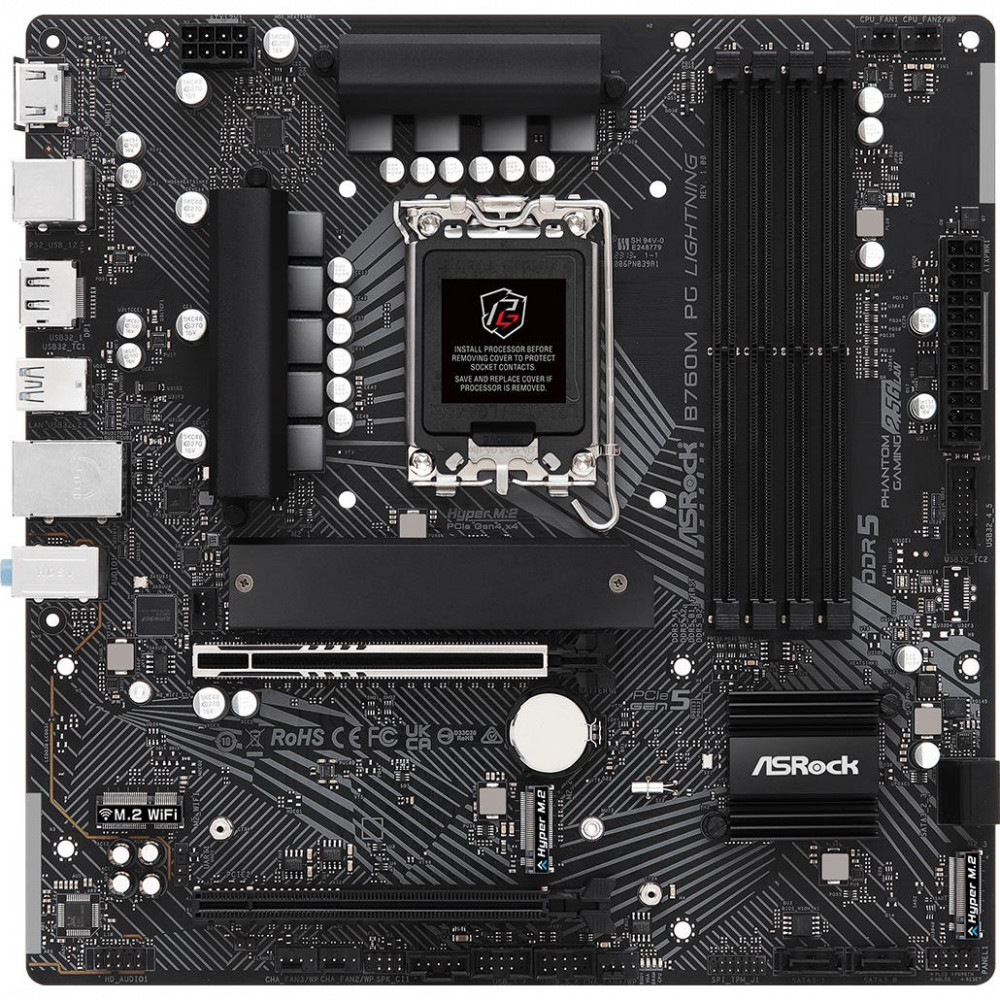Материнская плата ASRock B760M PG LIGHTNING Micro-ATX, LGA 1700 - миниатюра 2