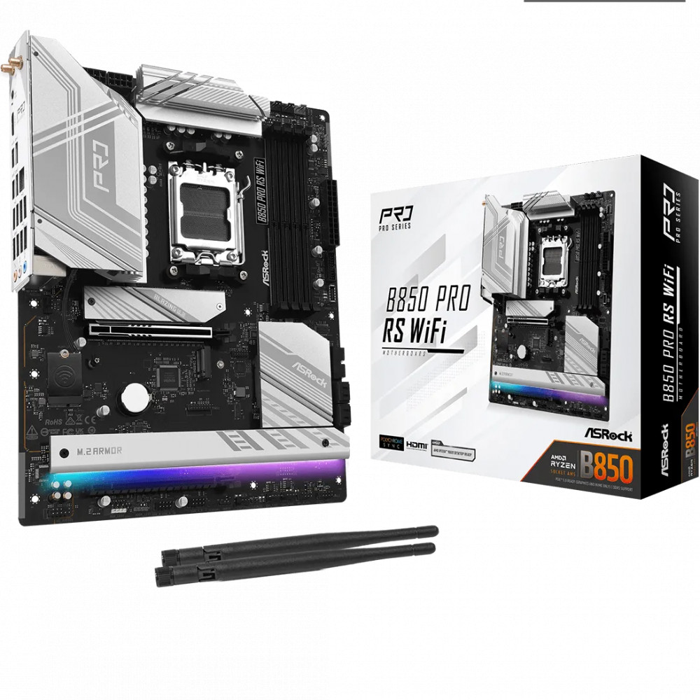 Материнская плата ASRock B850 Pro RS WiFi B850 PRO RS WIFI ATX, AMD AM5 - миниатюра 4