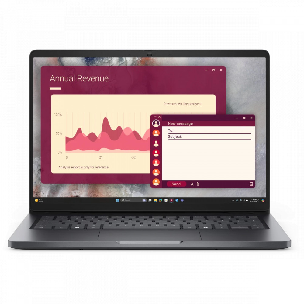Ноутбук Dell Pro 14 Magnetite PRO14-7653 14 ", WUXGA 1920x1200 (16:10), Intel, Core Ultra 7, 16 Гб, 512 ГБ, Intel Graphics, Linux - миниатюра 2