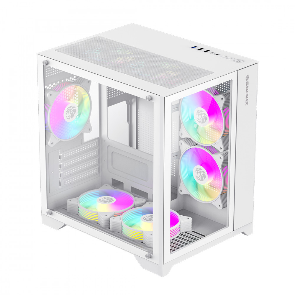 Корпус GameMax Infinity Mini 7 ARGB Fans + Controller White 9101-0000R00190 Mini-Tower - миниатюра 2