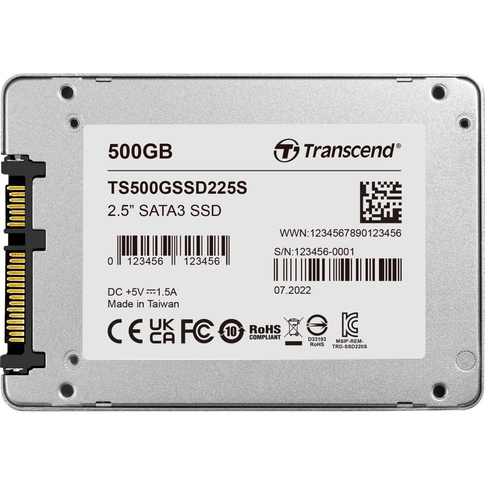 Жесткий диск Transcend SSD225S TS500GSSD225S SSD (твердотельные), 500 ГБ, 2.5 дюйма, SATA - миниатюра 4